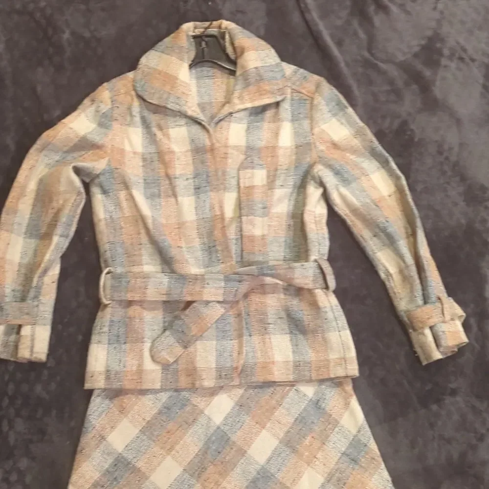 Vintage 1960s Dalton Skirt‎ Suit | Matching Jacket, Belt and midi flare Skirt